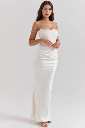 Lily Shaping Long Dress - White