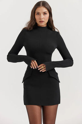 Kayla Long Sleeve Dress - Black