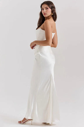 Lily Shaping Long Dress - White