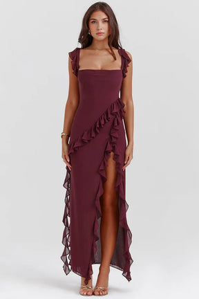 Hailey Long Dress - Wine