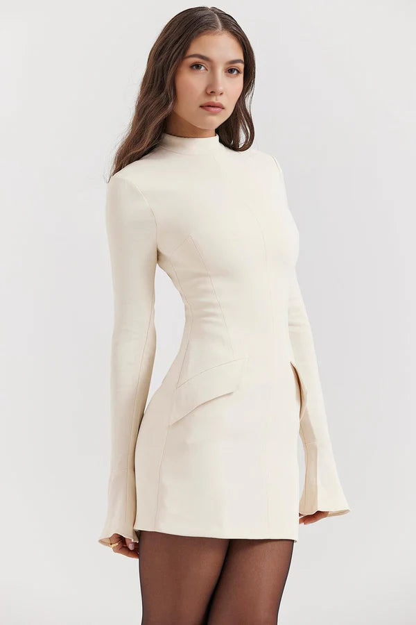 Kayla Long Sleeve Dress - White