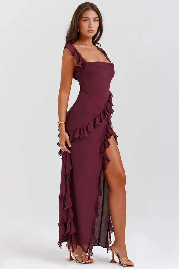 Hailey Long Dress - Wine