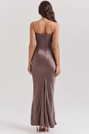 Lily Shaping Long Dress - Brown