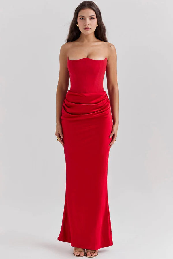 Lily Shaping Long Dress - Red