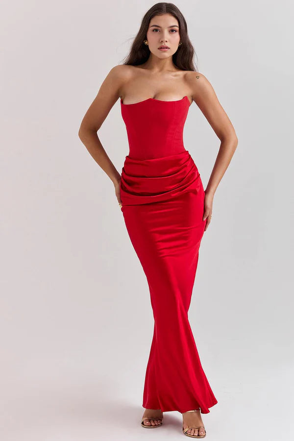 Lily Shaping Long Dress - Red