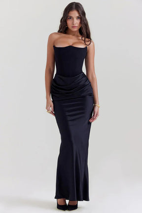 Lily Shaping Long Dress - Black