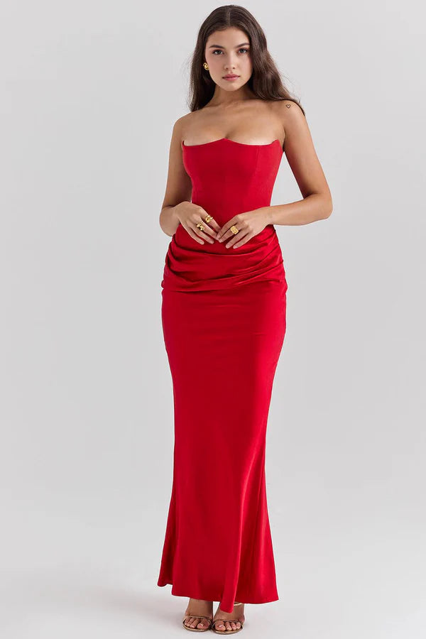 Lily Shaping Long Dress - Red