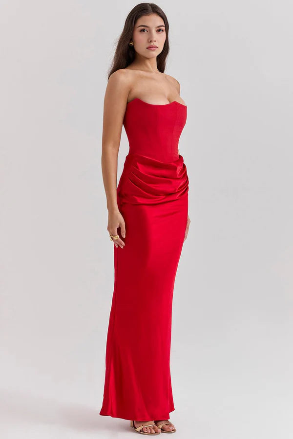 Lily Shaping Long Dress - Red