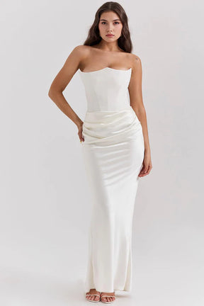 Lily Shaping Long Dress - White