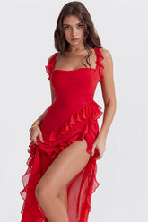 Hailey Long Dress - Red