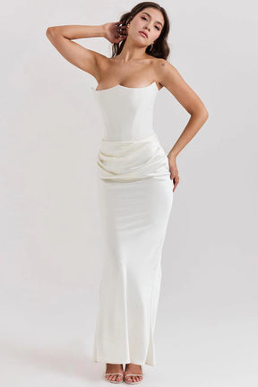 Lily Shaping Long Dress - White