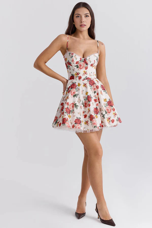 Cloe Short Dress - Double Layer - Floral