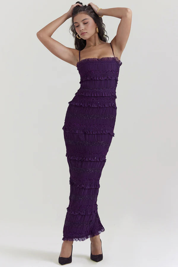 Katherine Long Dress - Purple